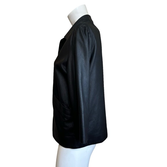 Shari's Place Black Soft Buttery Leather Button Down Shirt Jacket sz S - Picture 3 of 5
